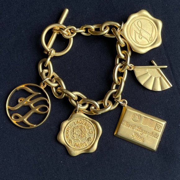 Karl Lagerfeld Jewelry - Vintage Karl Lagerfeld Gold Charm Bracelet